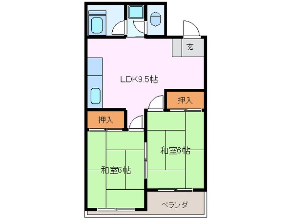 近鉄四日市駅 徒歩9分 6階の物件間取画像